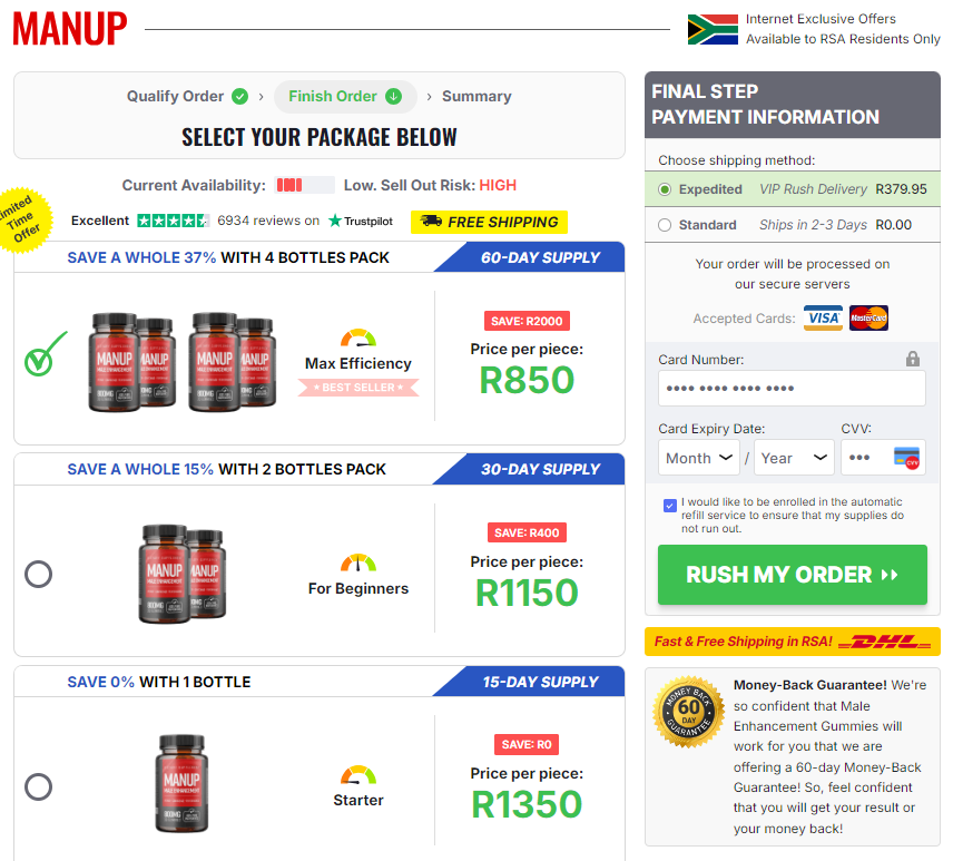 discounted price of Manup Gummies In South Africa