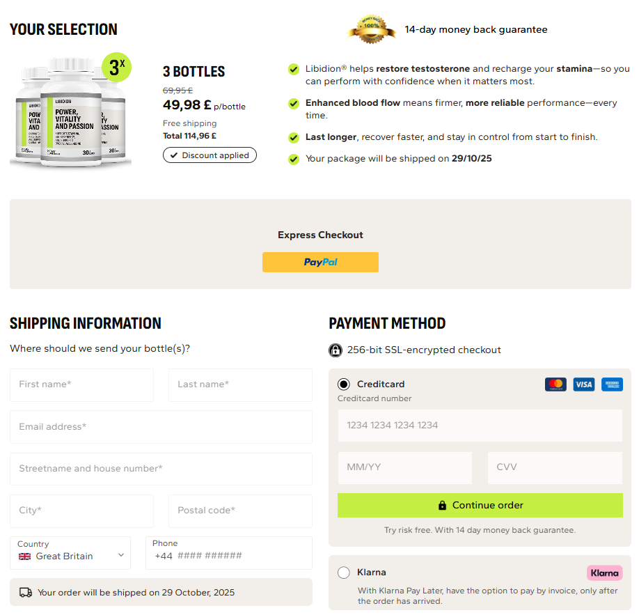 Libidion ME Capsules UK price reviews