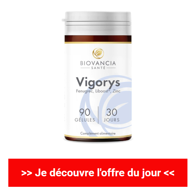 "Vigorys AVIS bottle and capsules on dark textured surface"