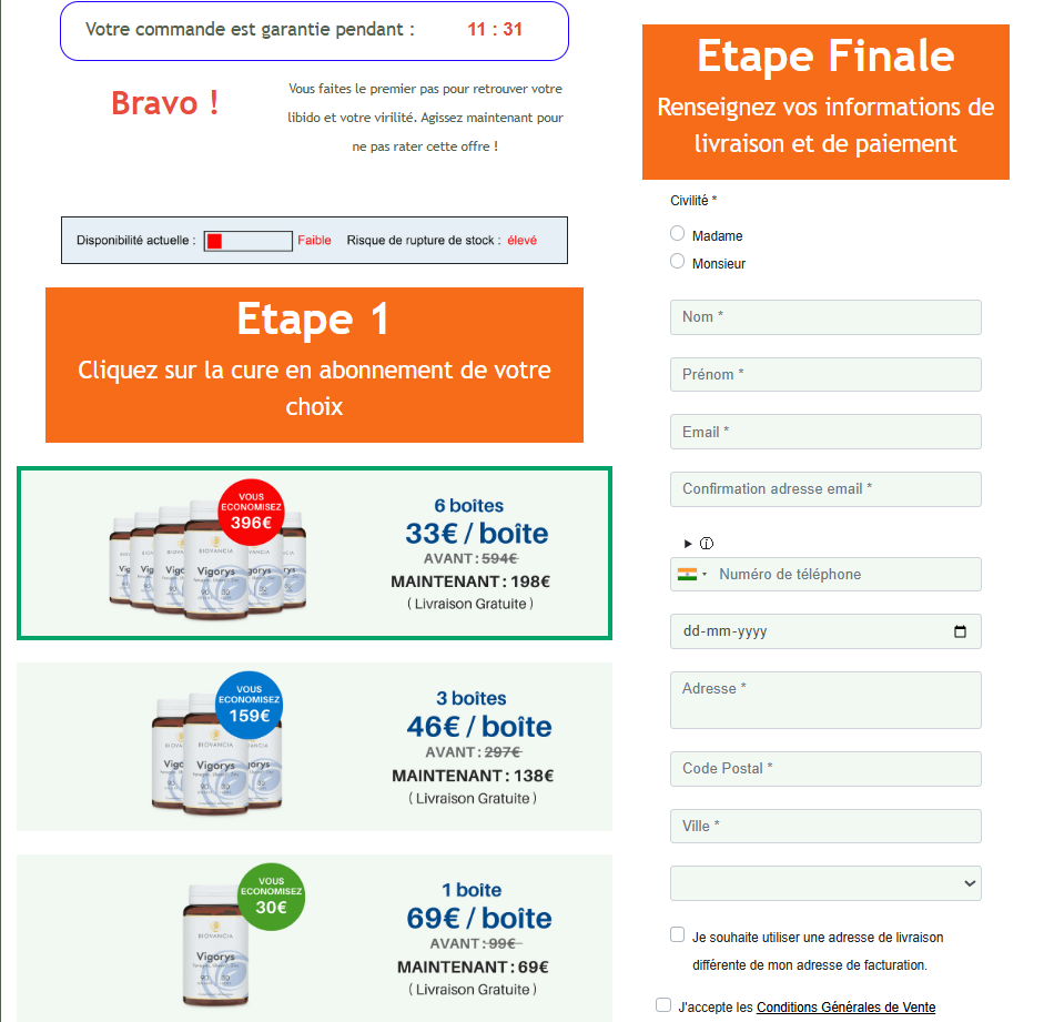 "Multi-bottle Vigorys AVIS value pack displayed with discount badge", 