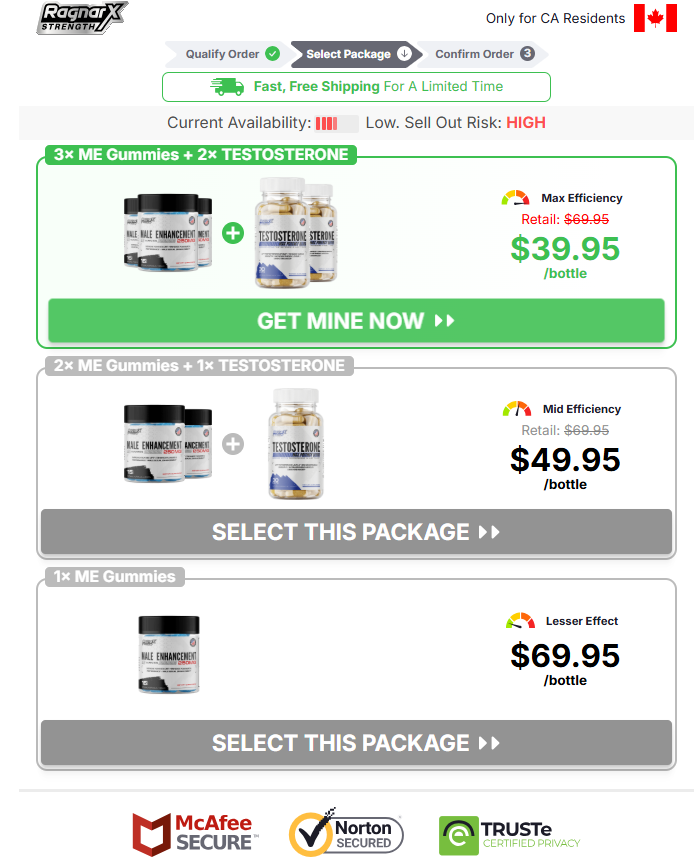 RagnarX Gummies Canada price
