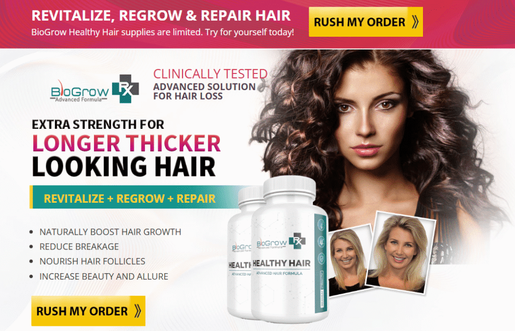Healthy hair and scalp supported by BioGrow RX Hair