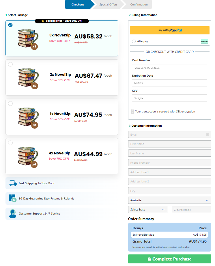 "Limited-time promotional price for NovelSip Australia insulated bottle"