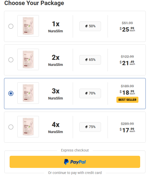 NuraSlim Detox Tea multi-pack bundle designed for a multi-week detox program