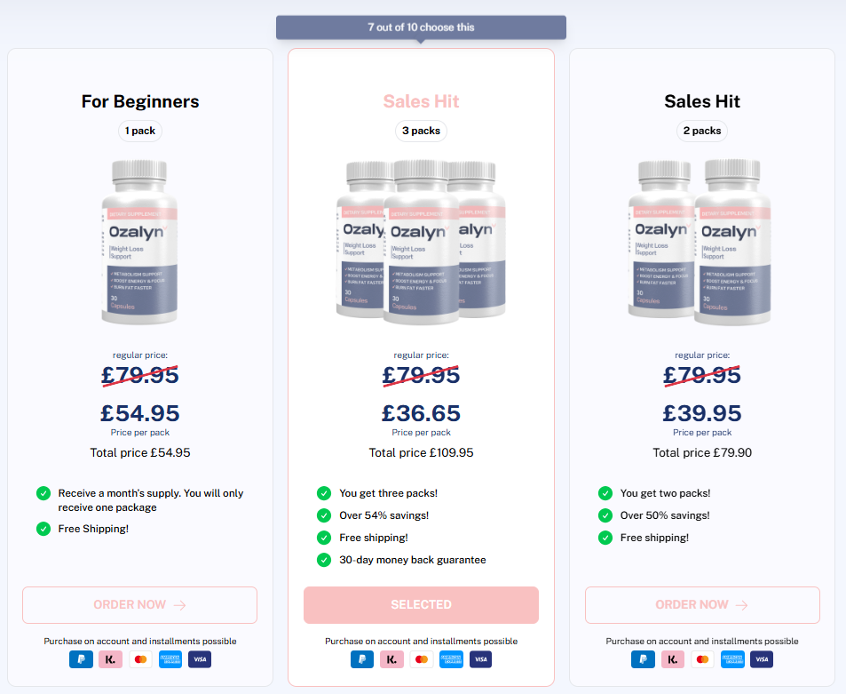 Ozalyn Diet Capsules weight loss supplement bottle