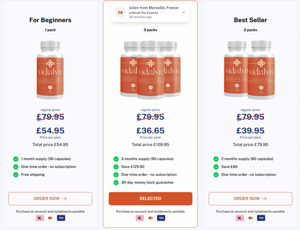 Vidalyn CBD pricing and discount bundles