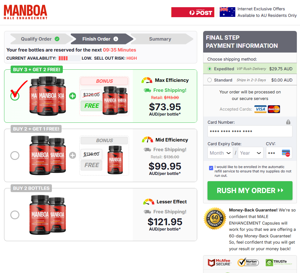 Manboa Capsules Australia 5-bottle savings bundle