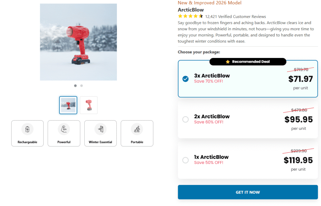 ArcticBlow UK bundle pack for long-term muscle and joint pain management