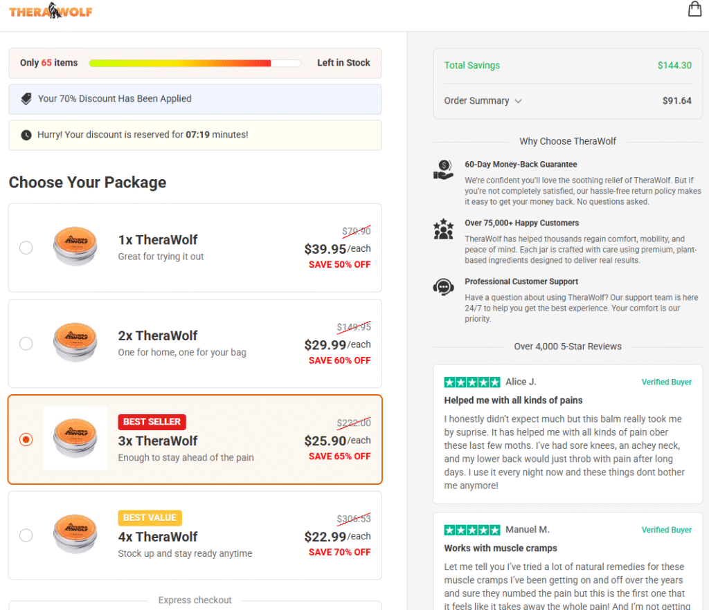 TheraWolf Neuro Balm bundle price Reviews