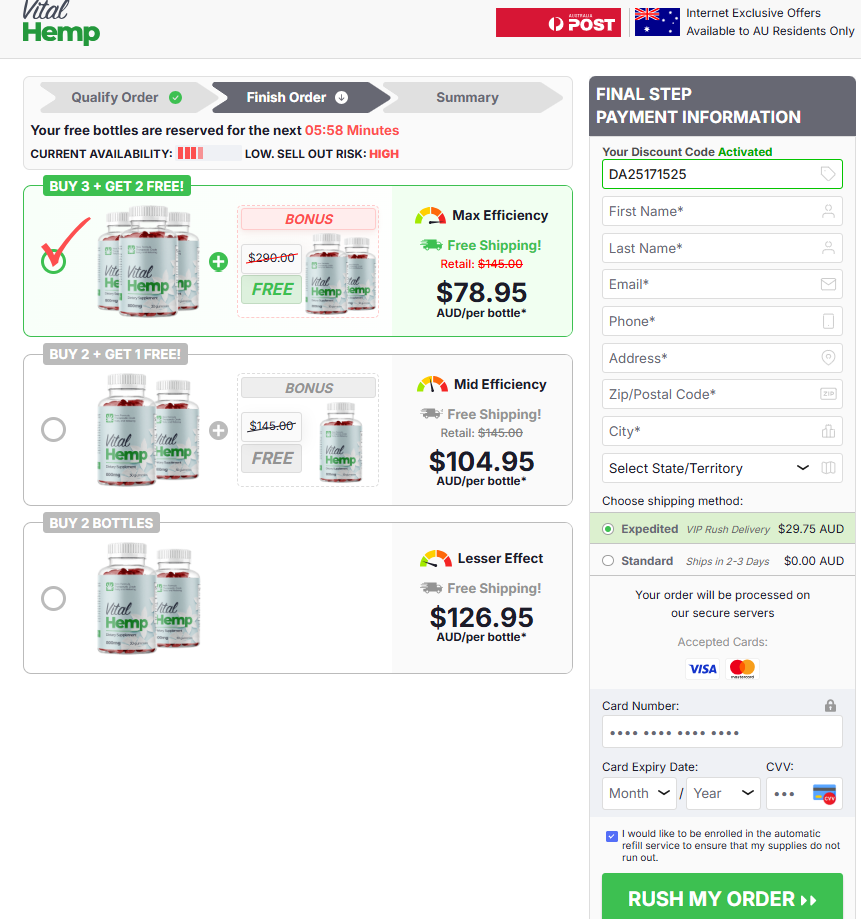 Vital Hemp Gummies Australia bundle price