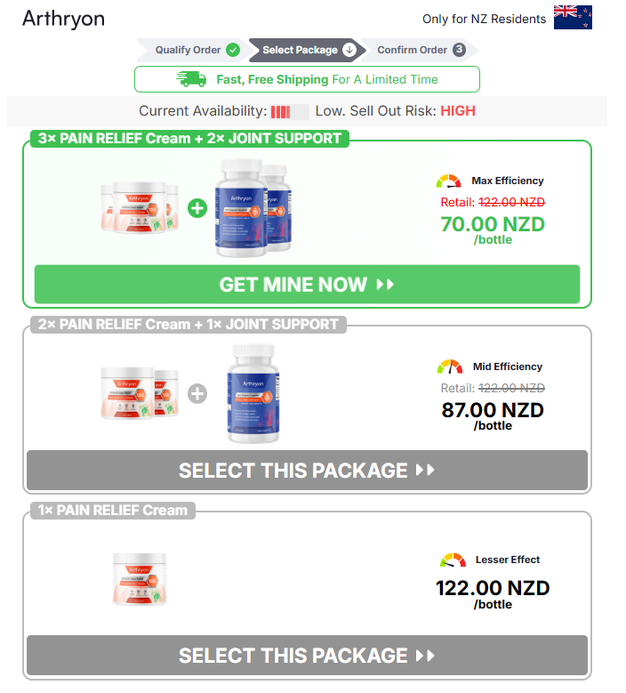 Arthryon Heat Relief Cream New Zealand bundle price