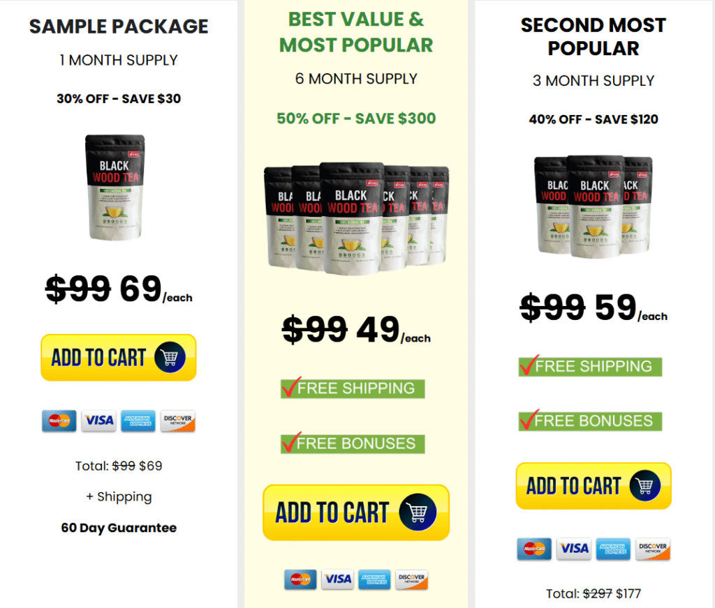 Black Wood Tea bundle cost Reviews
