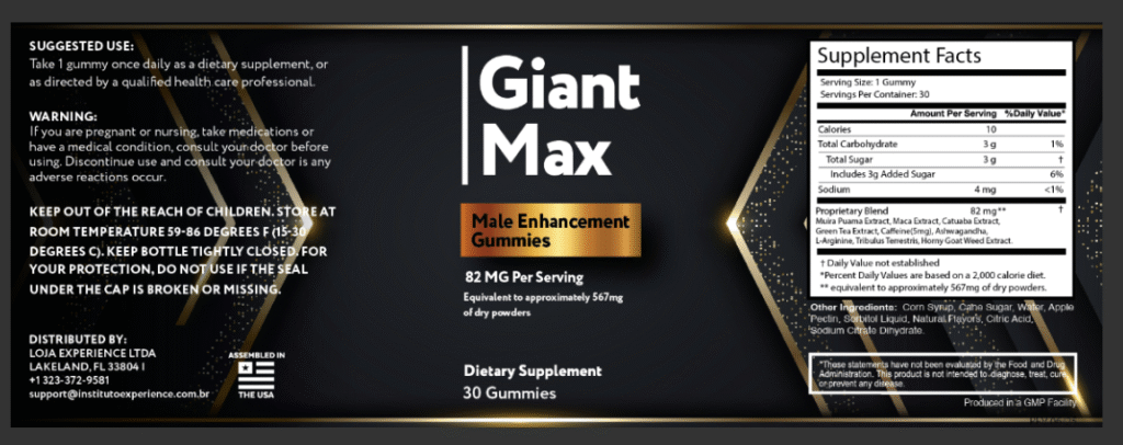 GiantMax Male Enhancement Gummies 