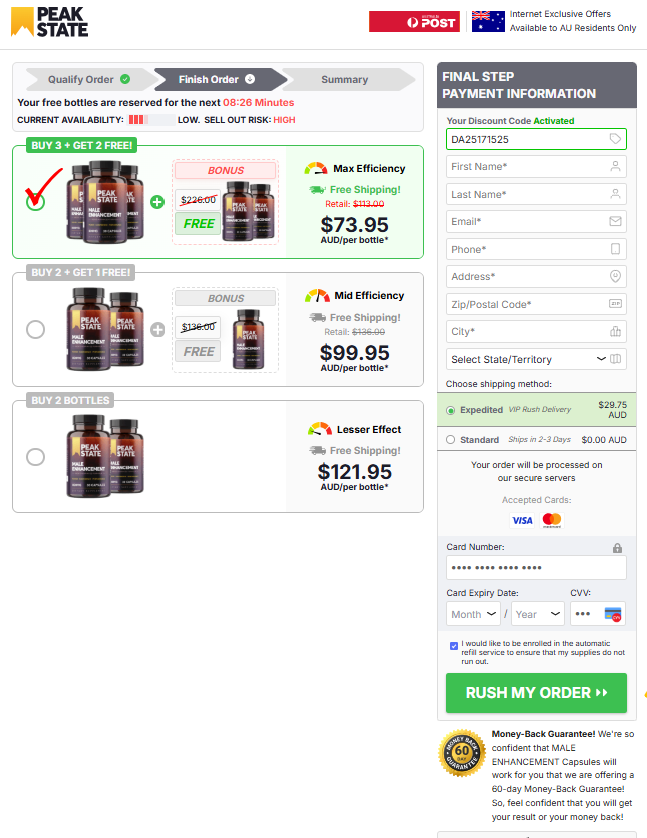 Peak State Male Enhancement Capsules AU