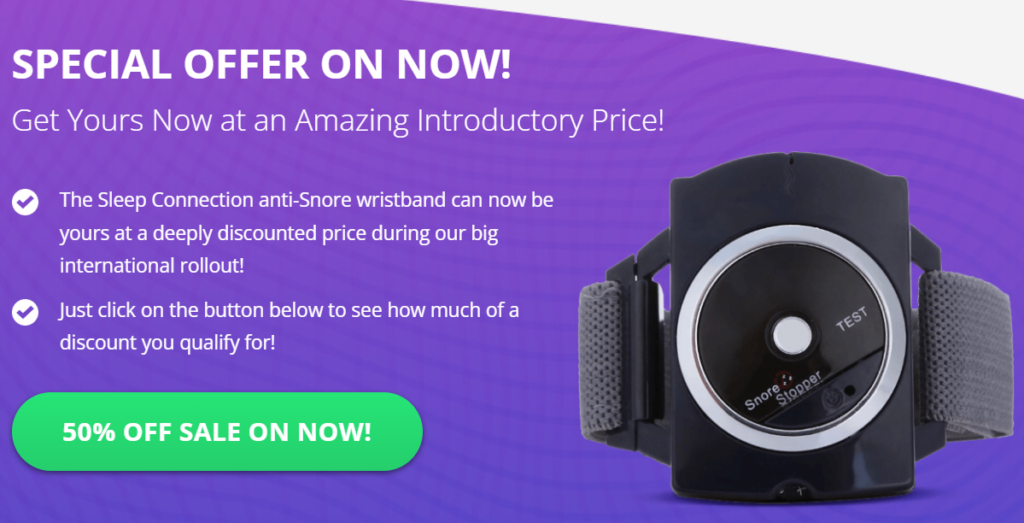 Sleep Connection Anti Snore Wristbrand UK